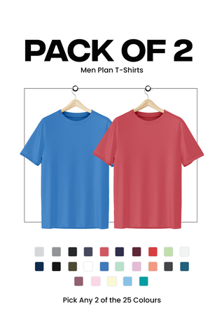 Pack of 2 Men Plain T-shirts 001