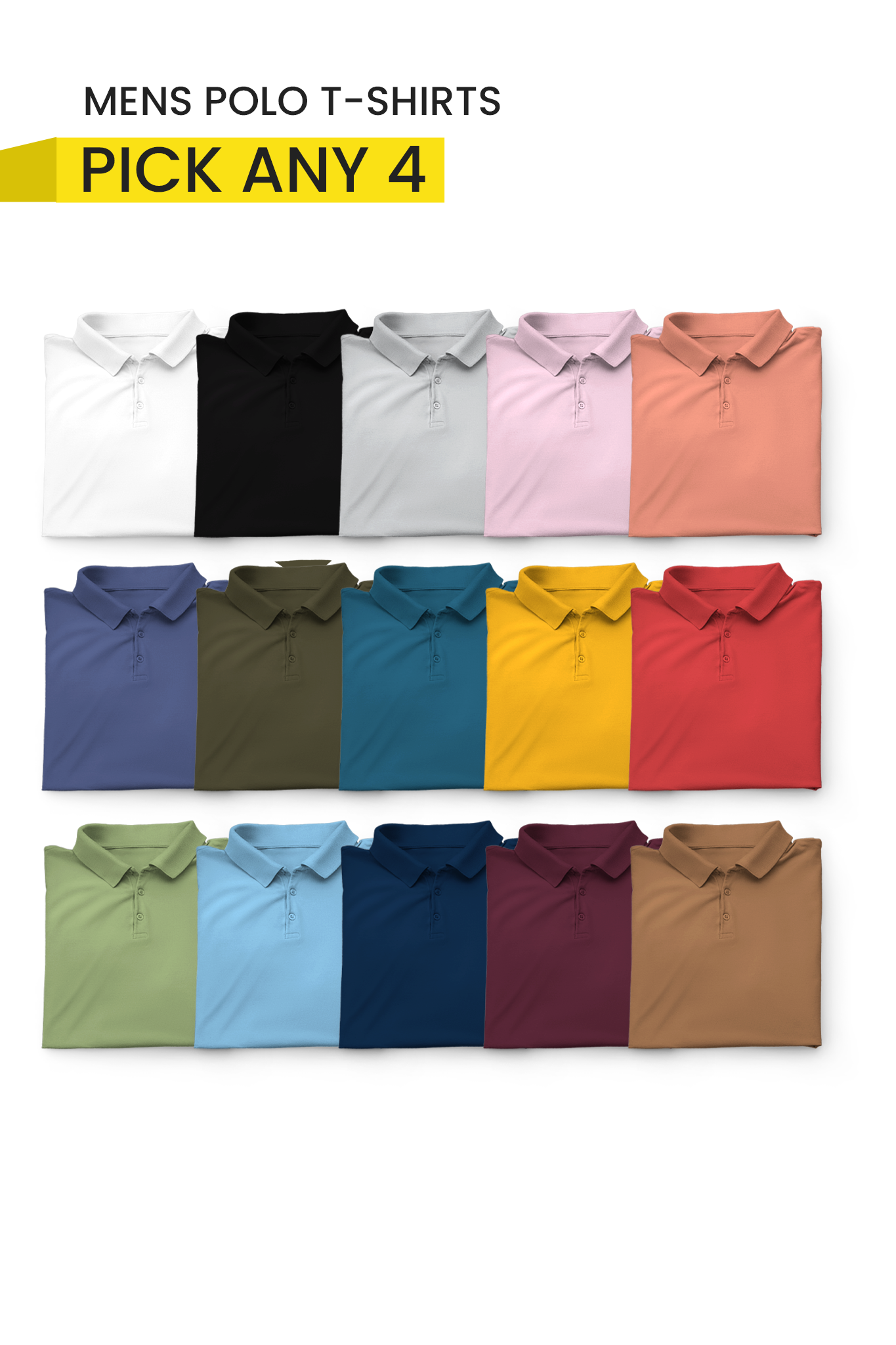 Pack of 4 Men Polo T-shirts 003