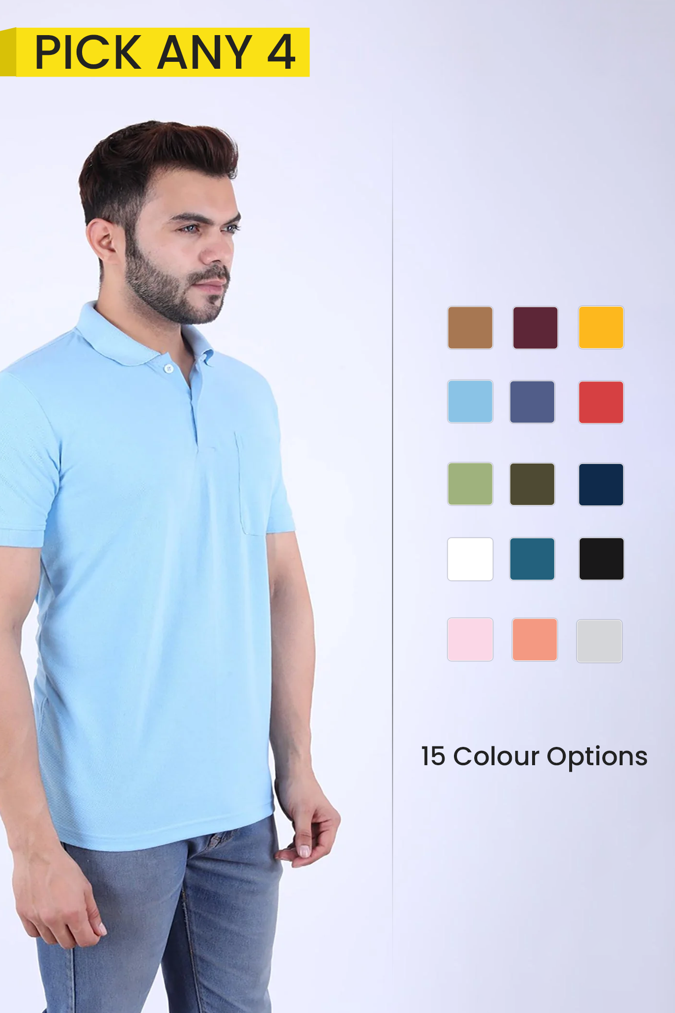 Pack of 4 Men Polo T-shirts 004