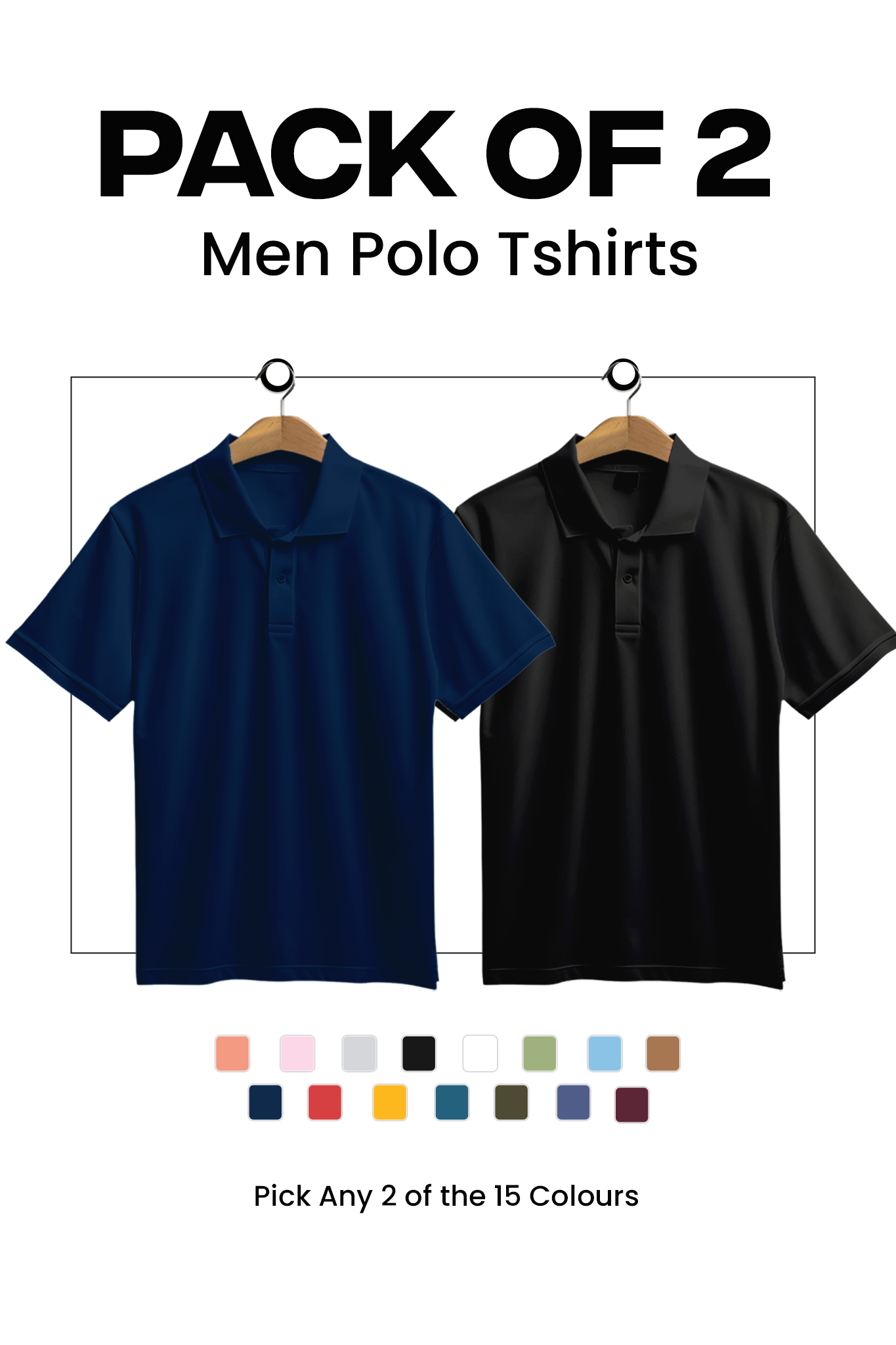 Pack of 2 Men Polo T-shirts 001