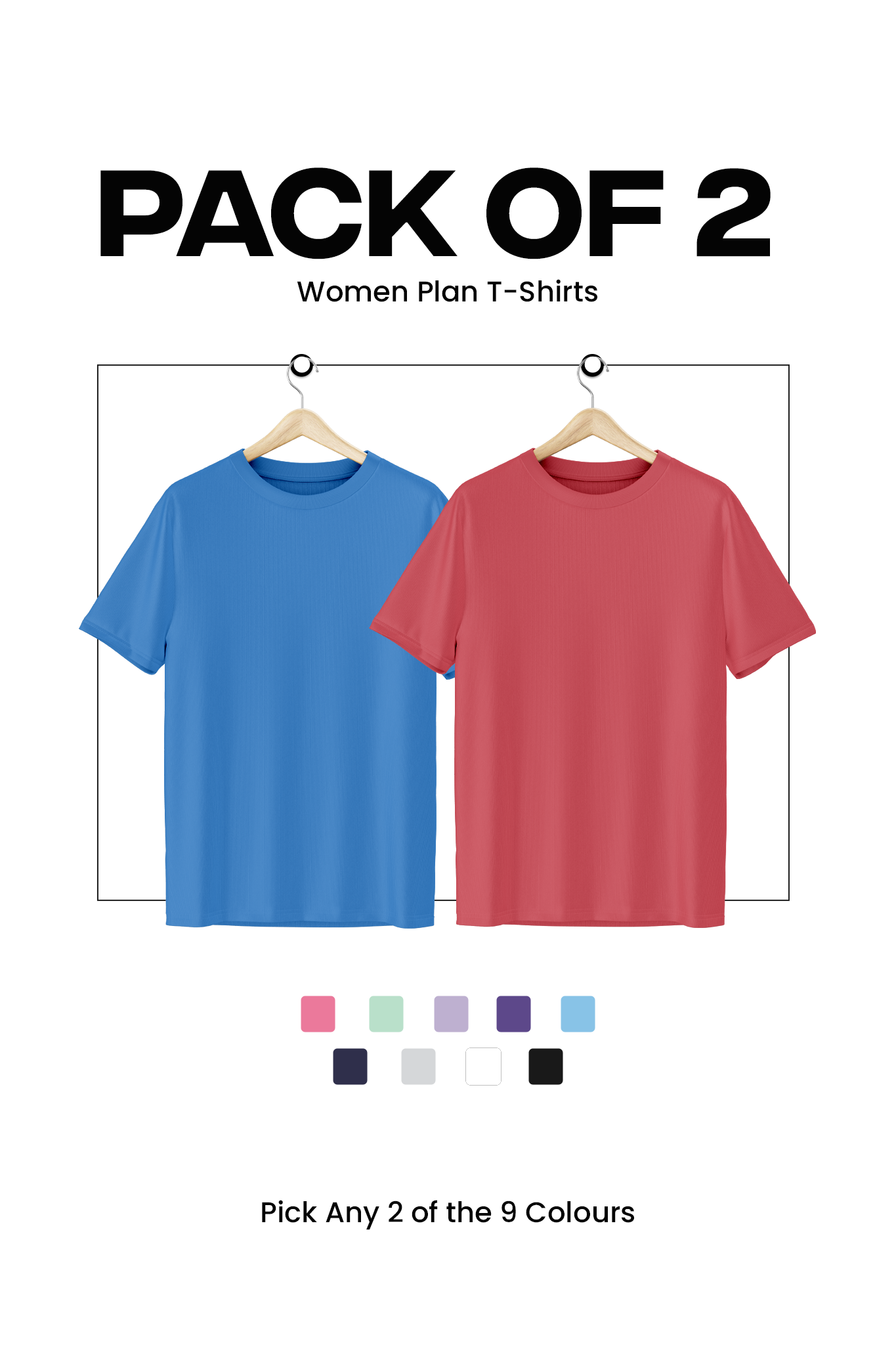 Pack of 2 Women Plain T-shirts 004