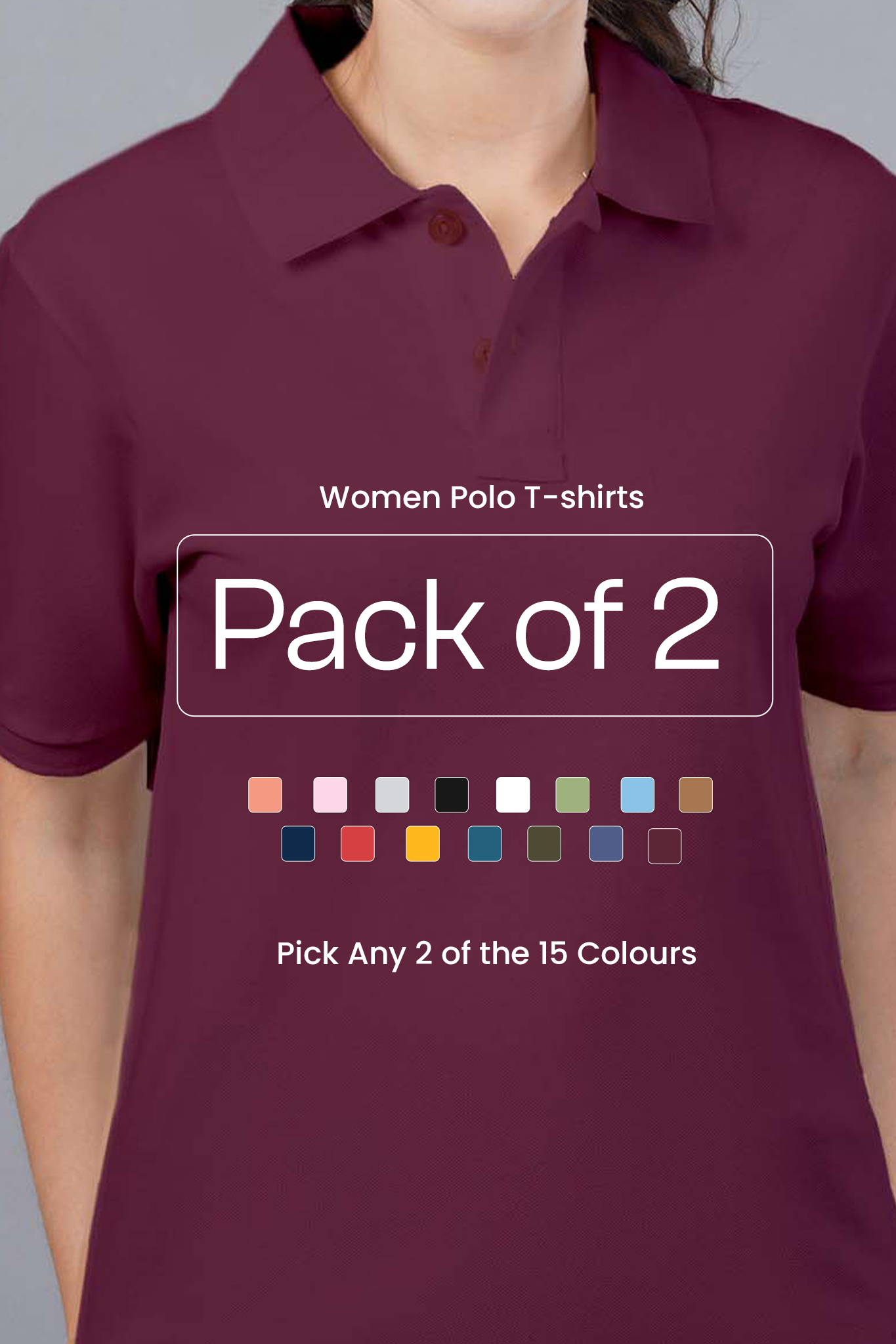 Pack of 2 Women Polo T-shirts 001