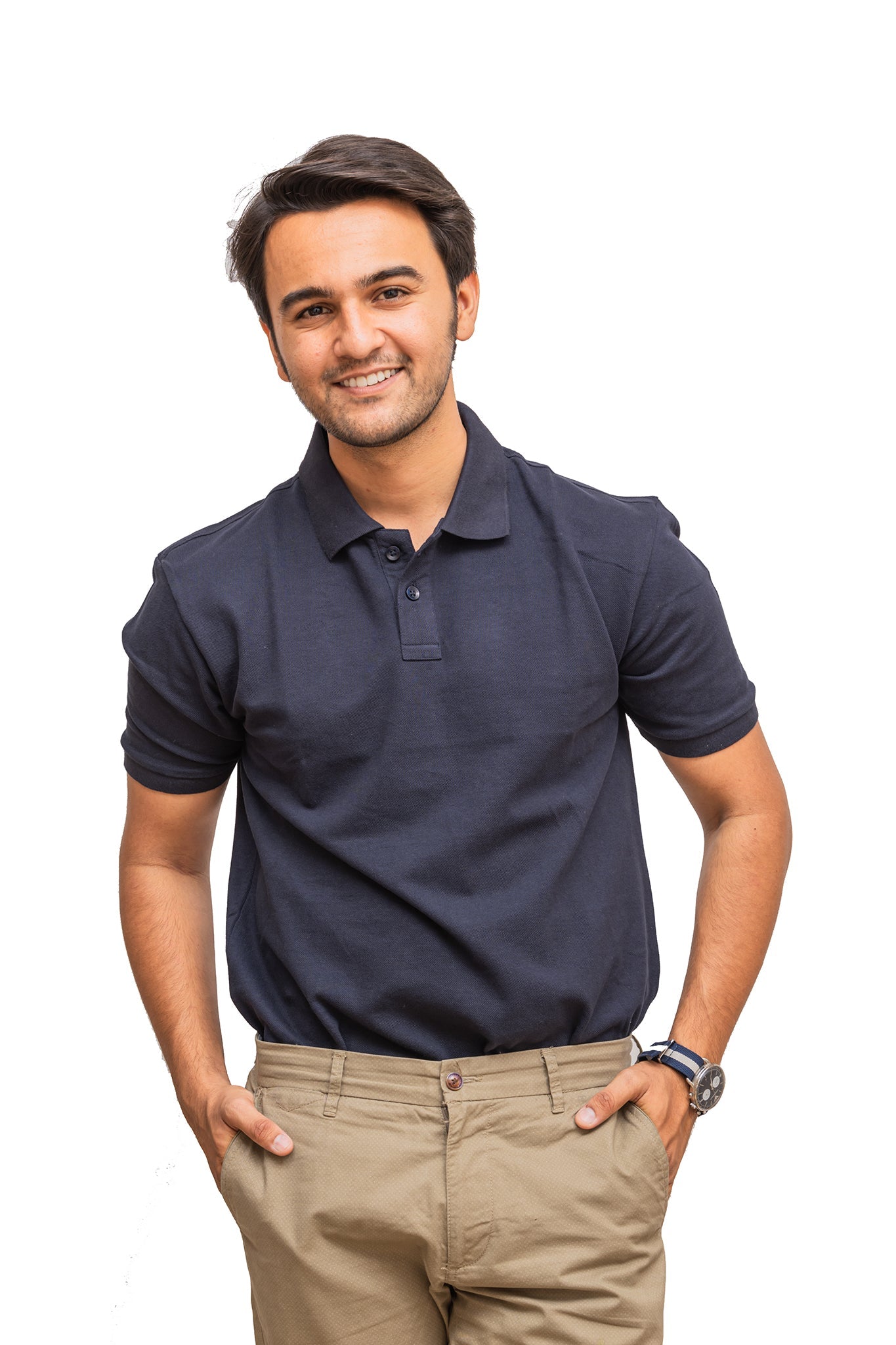 Men's Dark Navy Blue Polo T-shirt 001