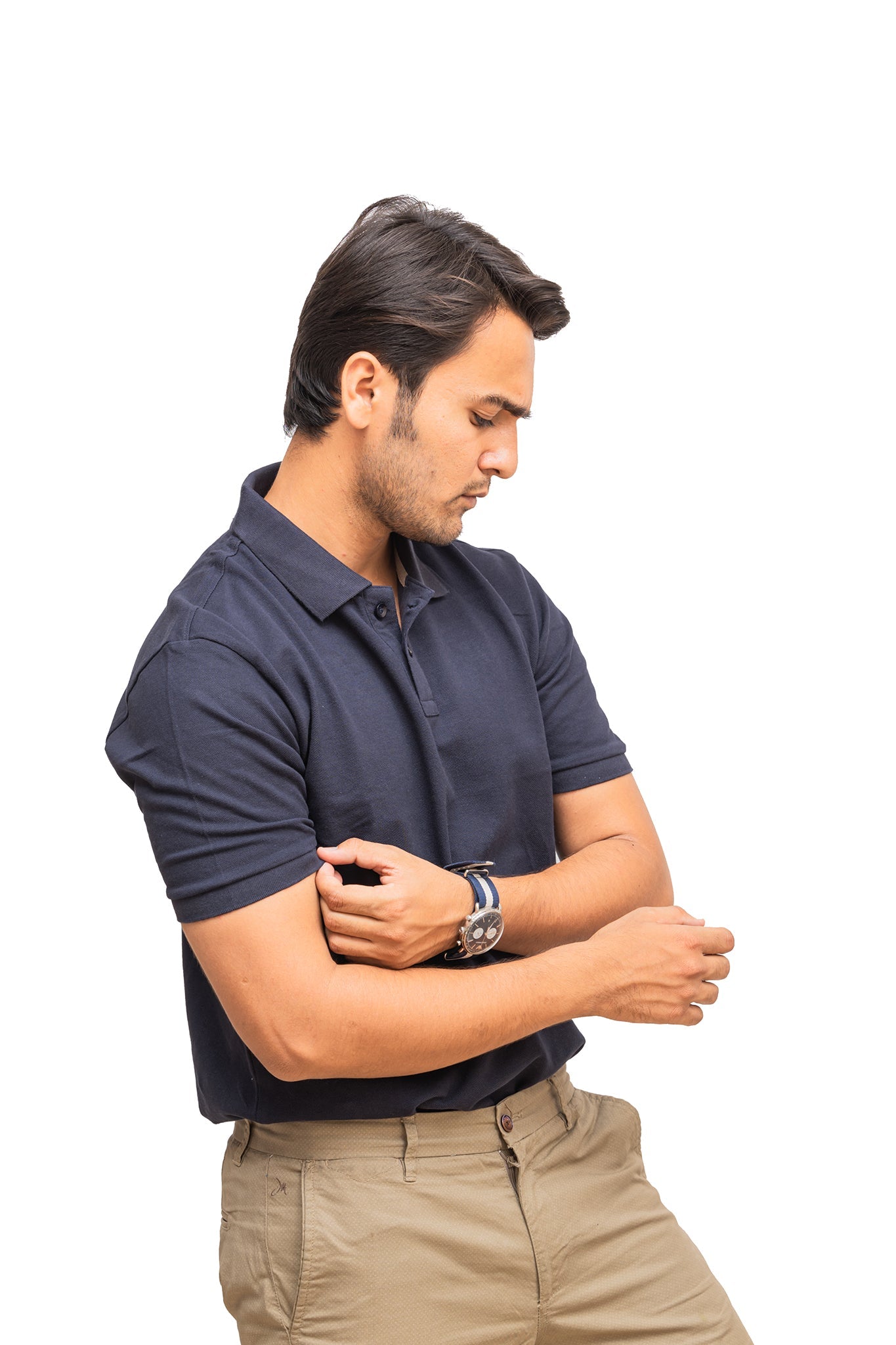 Men's Dark Navy Blue Polo T-shirt 003