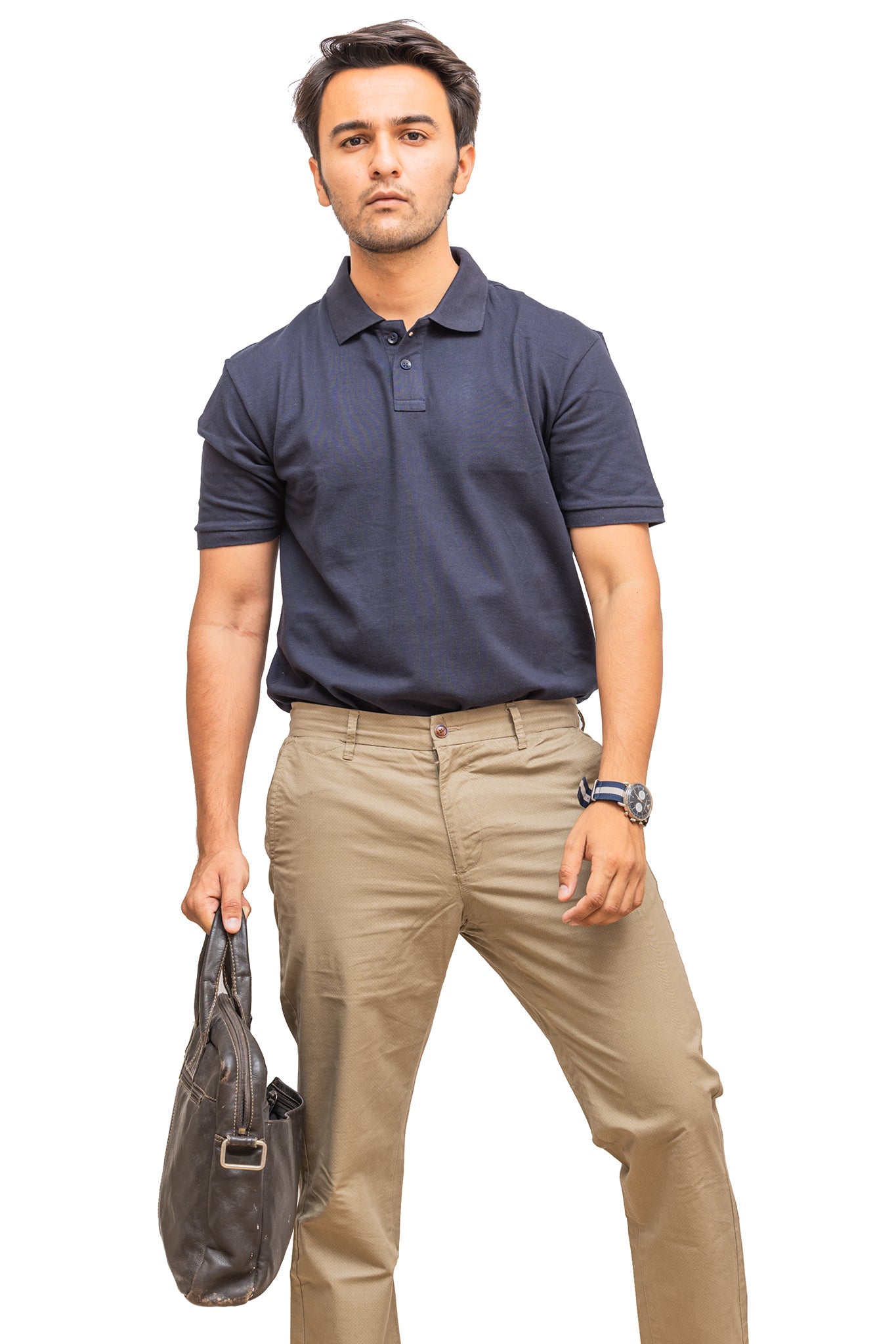 Men's Dark Navy Blue Polo T-shirt 004