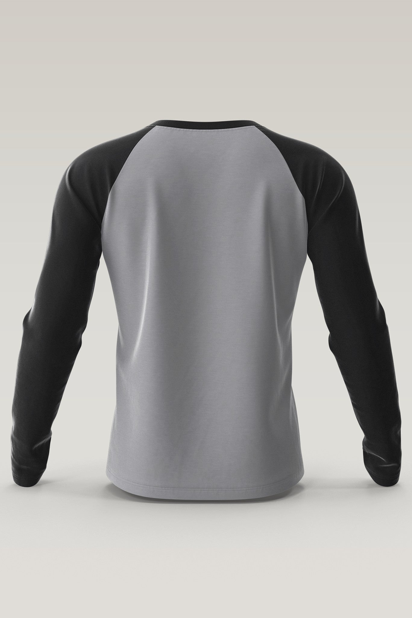 Men's Grey - Black Raglan Full Sleeves T-shirts 004