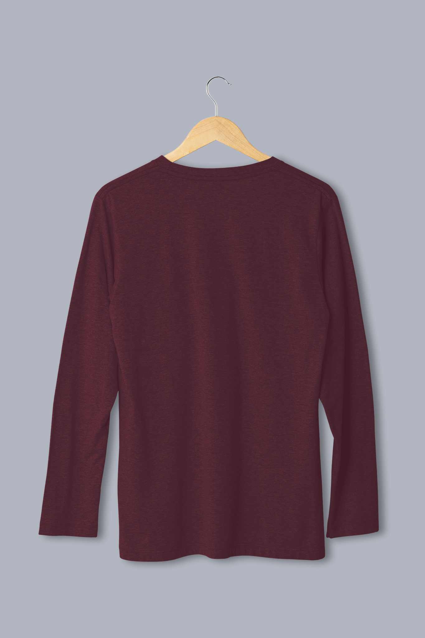 Men's Maroon Wine Full Sleeves T-shirts 004