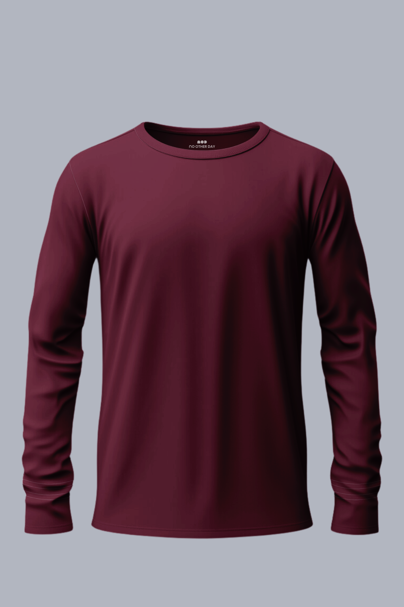 Men's Maroon Wine Full Sleeves T-shirts 005