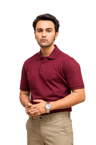 Men's Maroon Wine Polo T-shirt 001