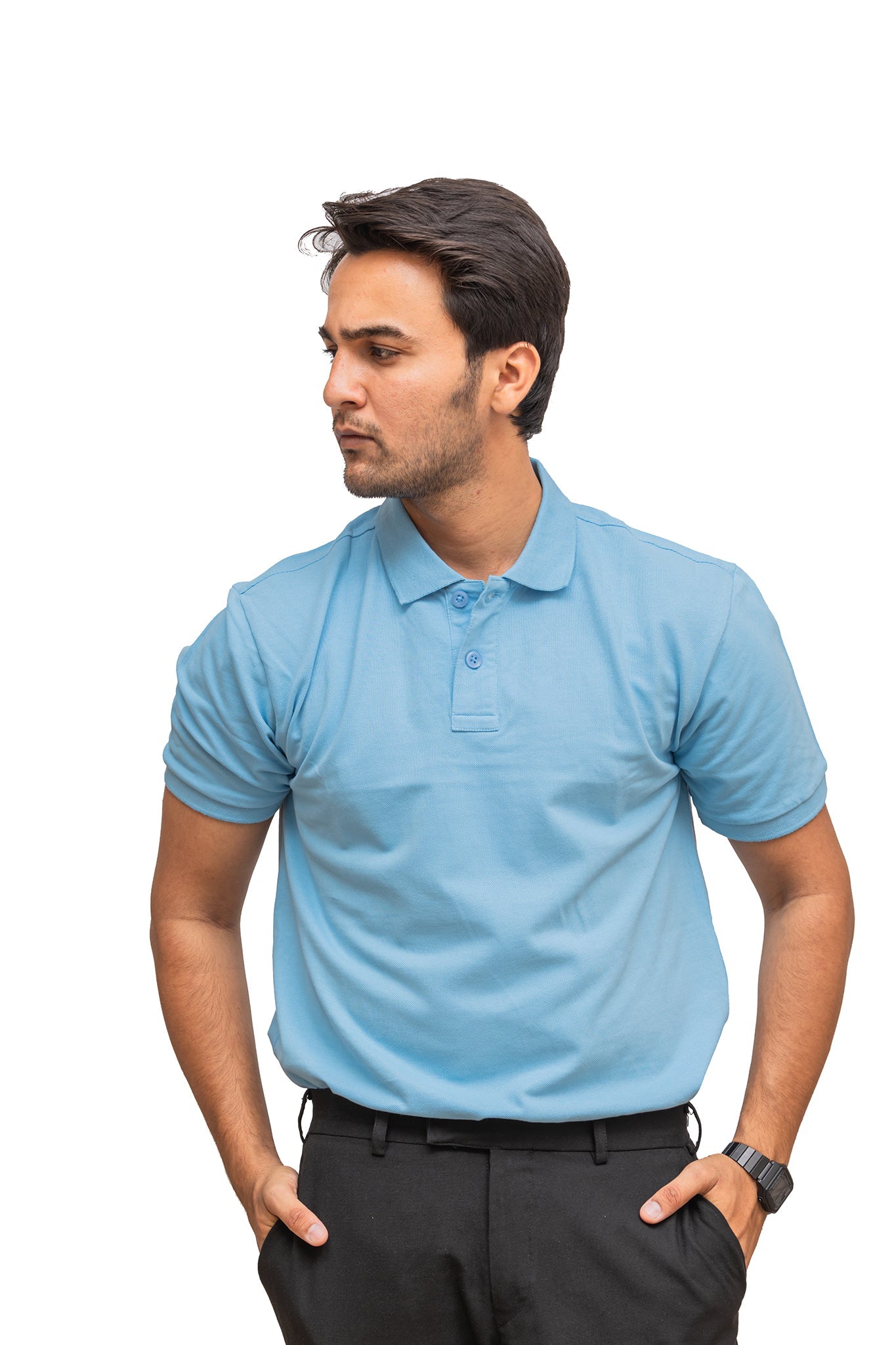 Men's Ocean Blue Serenity Polo T-shirt 003