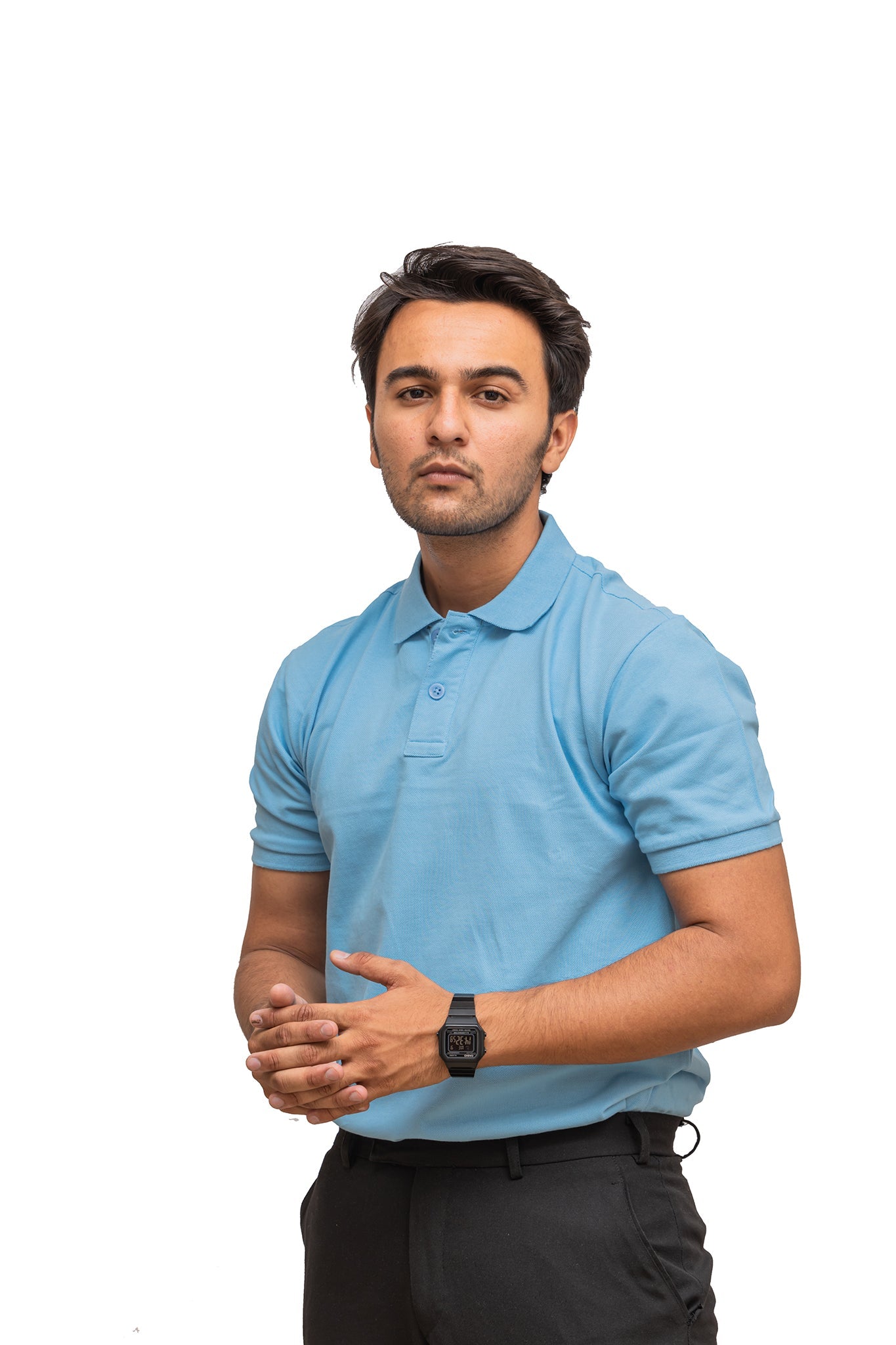 Men's Ocean Blue Serenity Polo T-shirt 002