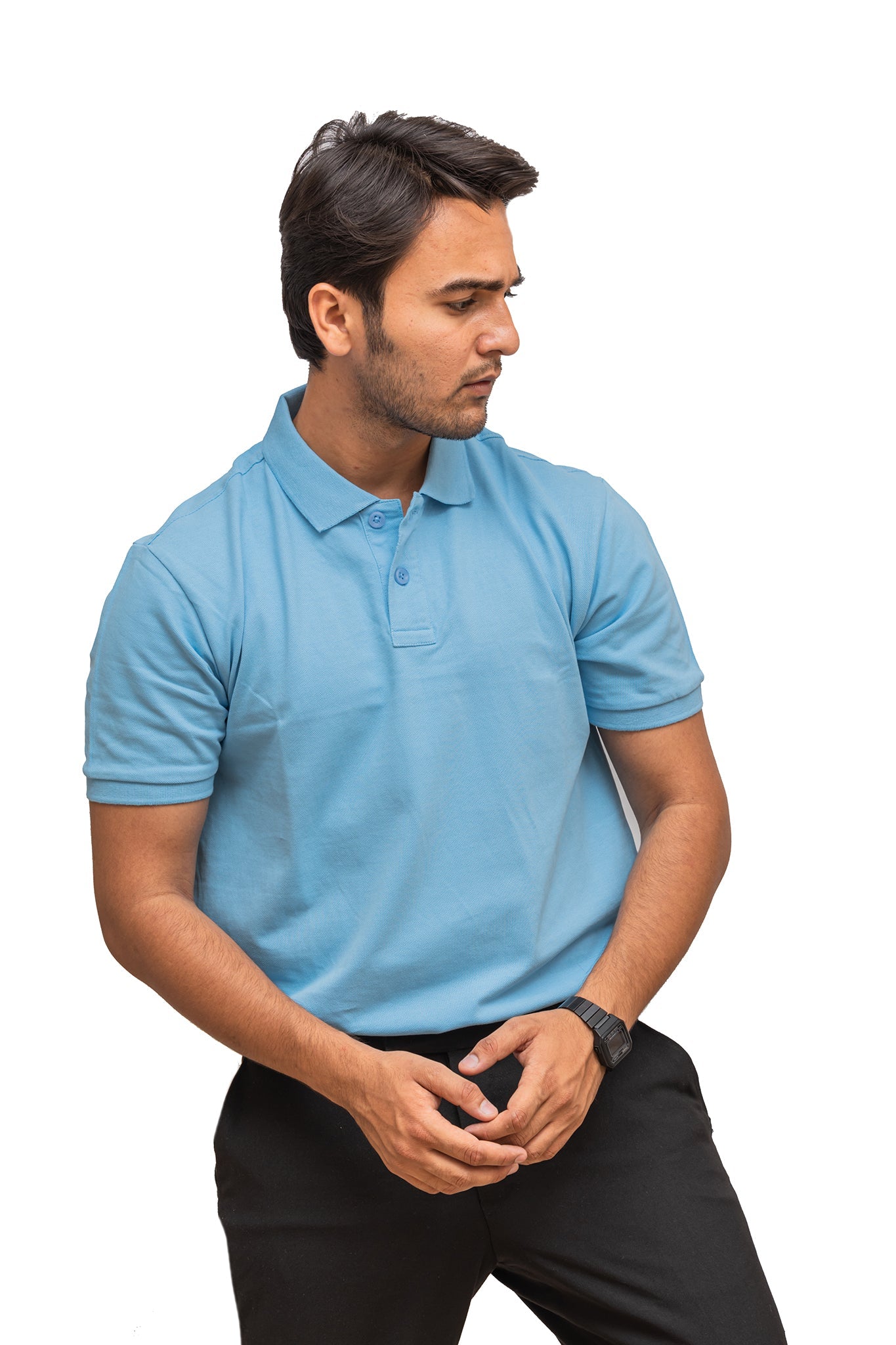 Men's Ocean Blue Serenity Polo T-shirt 004