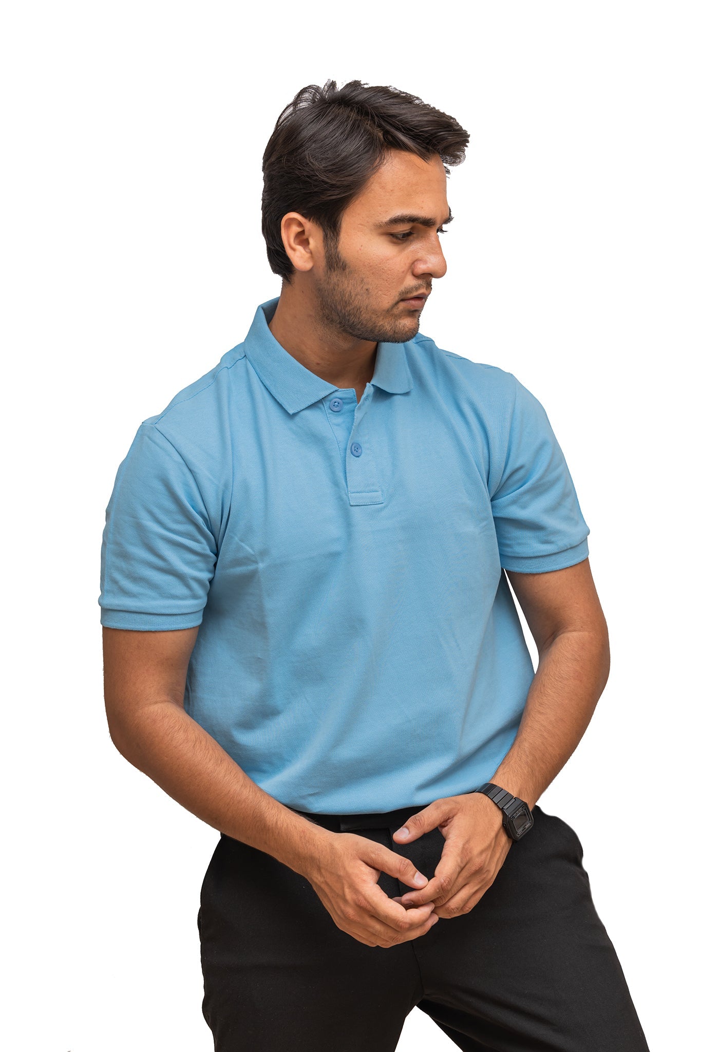 Men's Ocean Blue Serenity Polo T-shirt 005