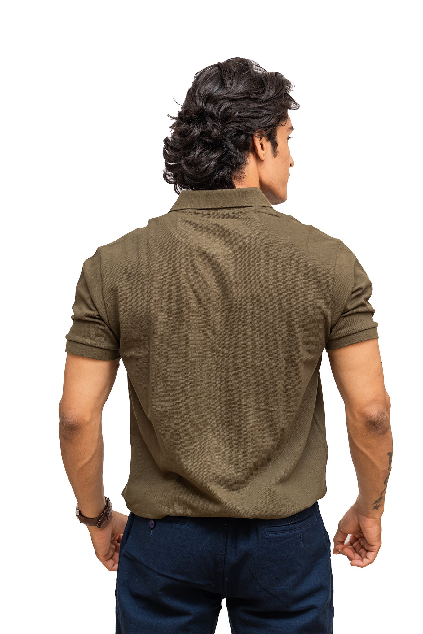 Men's Olive Green Polo T-shirt 005