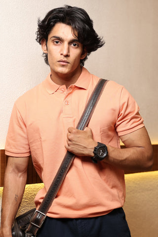 Men's Peach Sunset Polo T-shirt 008