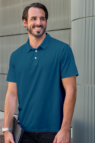 Men's Petrol Blue Polo T-shirt 001