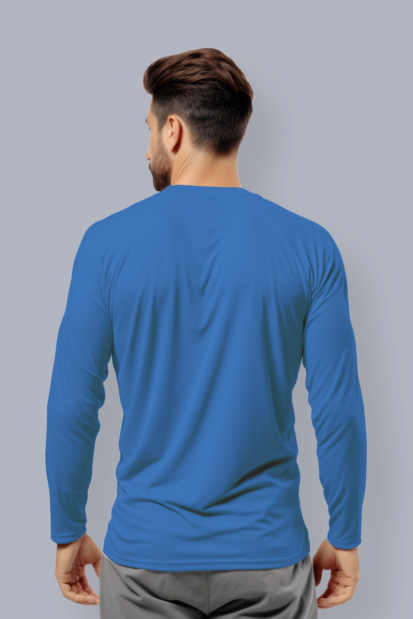 Men's Royal Blue Full Sleeves T-shirts 004