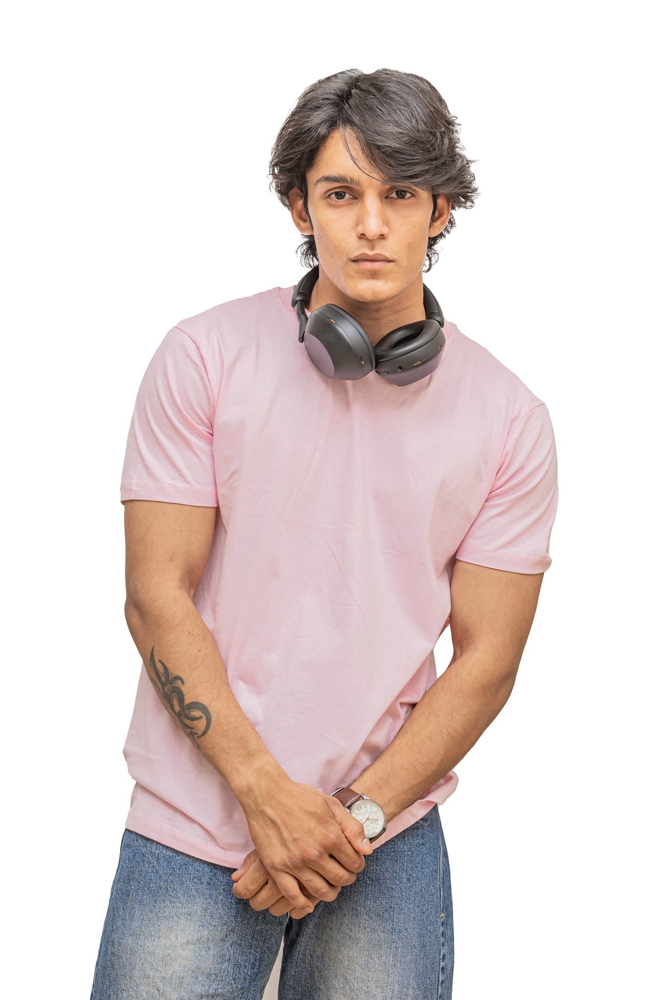 Men's Soft Pink Bliss Plain T-shirt 004