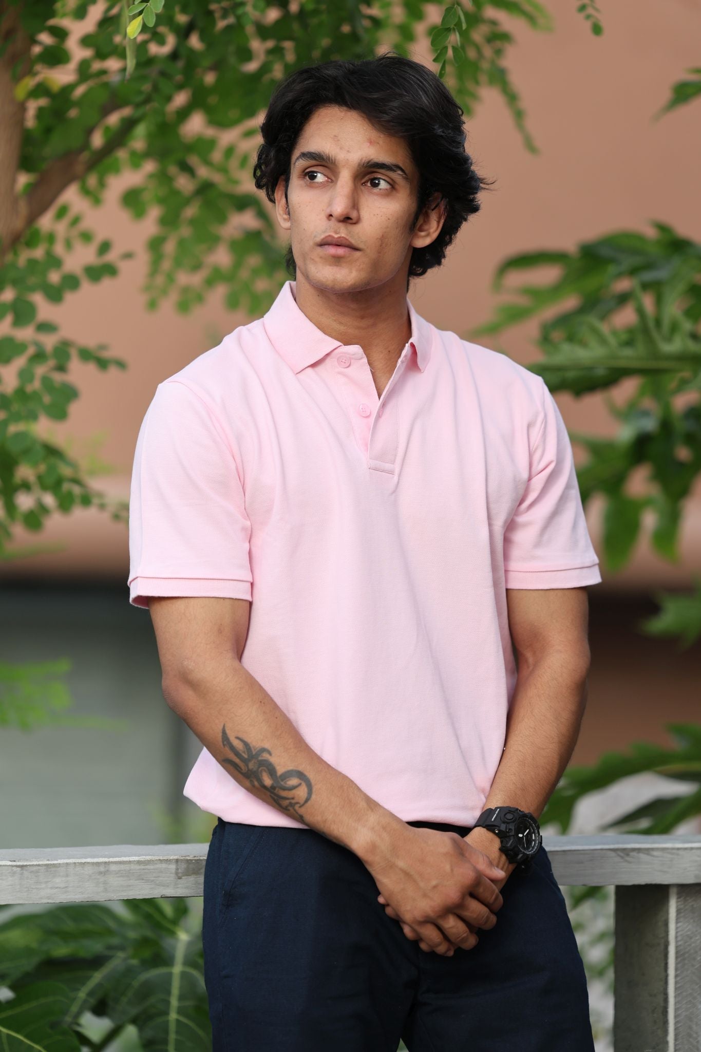 Men's Soft Pink Bliss Polo T-shirt 001