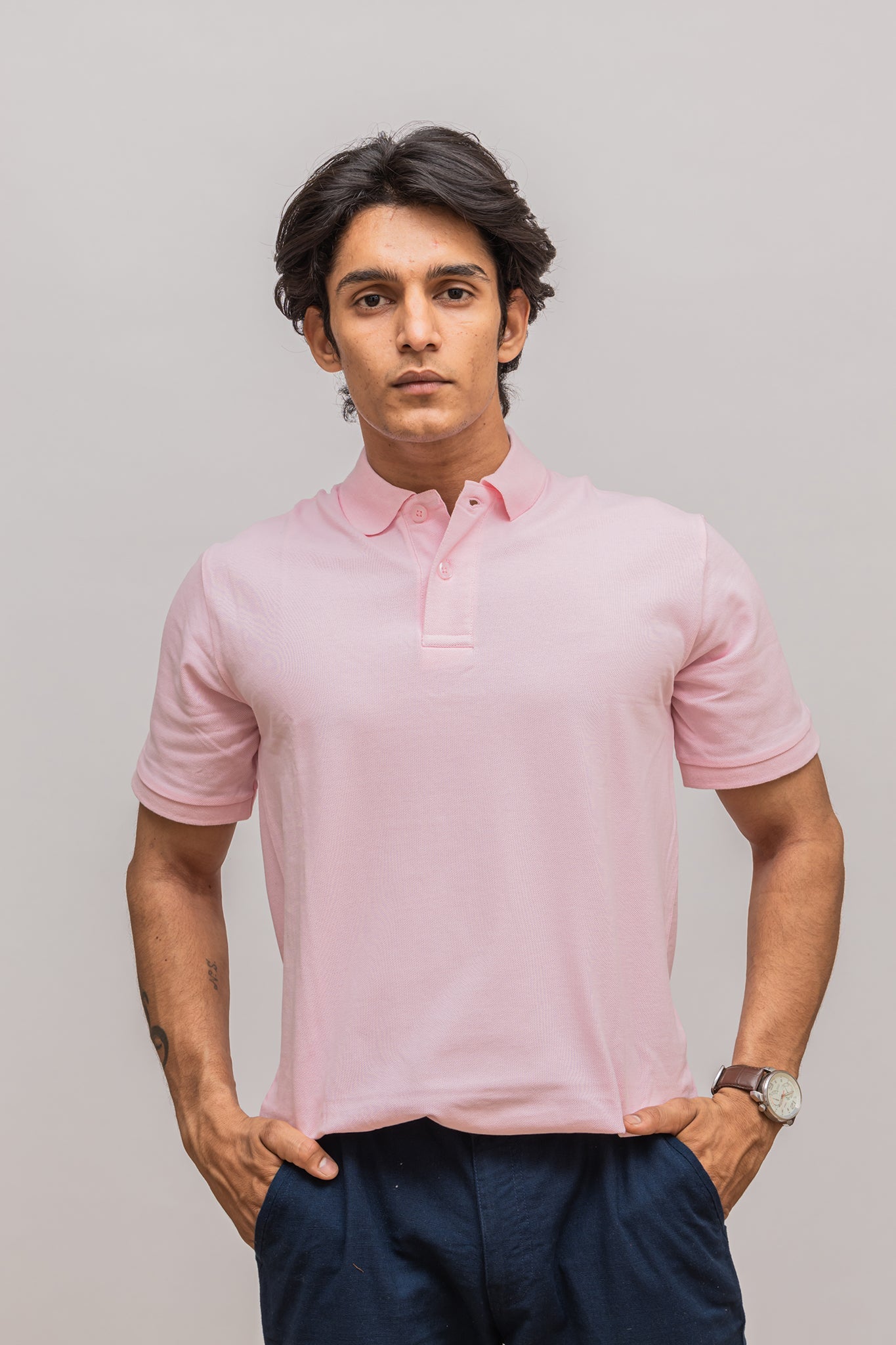 Men's Soft Pink Bliss Polo T-shirt 003