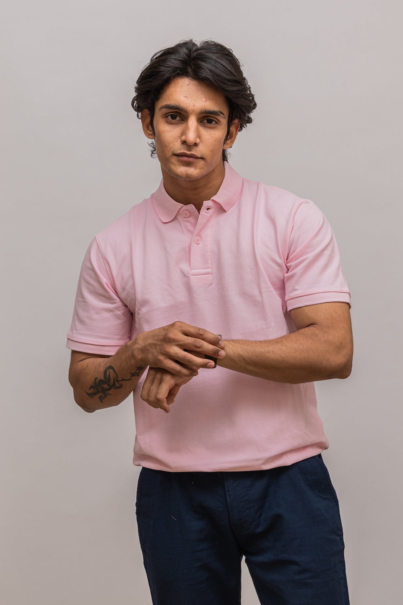 Men's Soft Pink Bliss Polo T-shirt 005