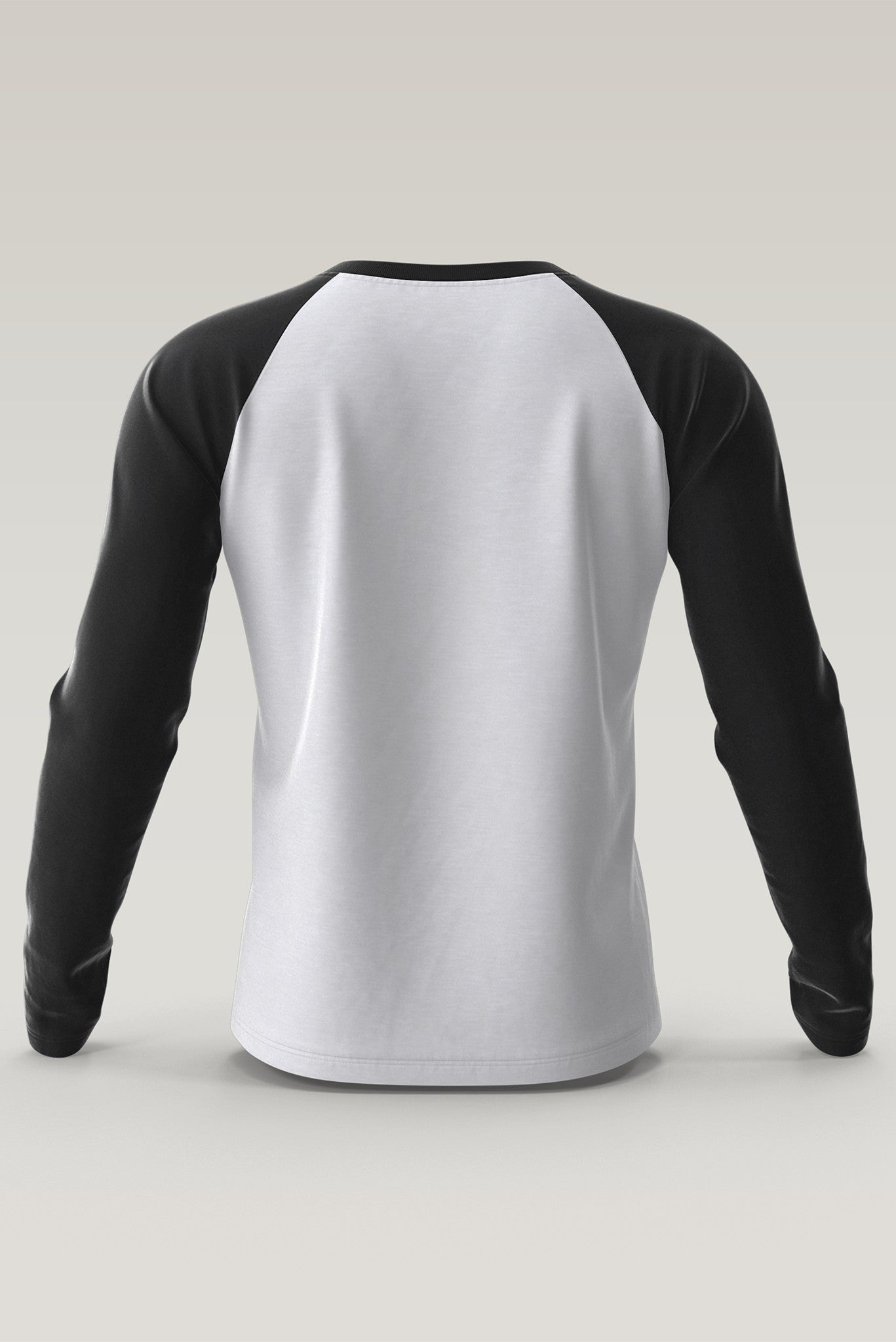 Men's White - Black Raglan Full Sleeves T-shirts 004