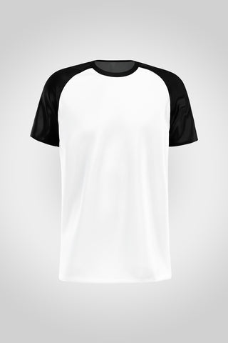 Men's White - Black Raglan T-shirt 003