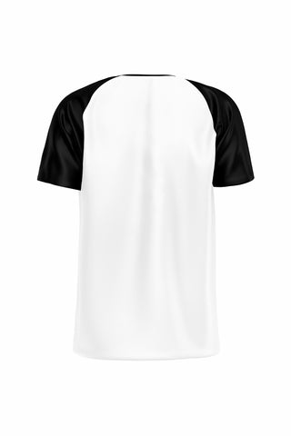 Men's White - Black Raglan T-shirt 003