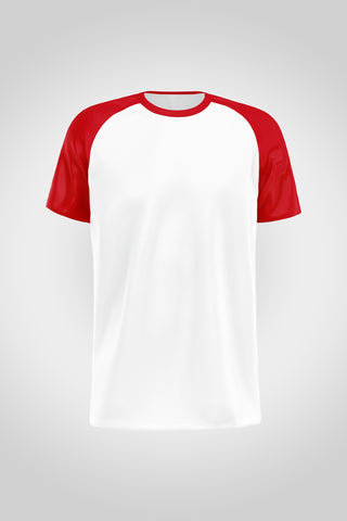 Men's White - Cardinal Heather Raglan T-shirt 002