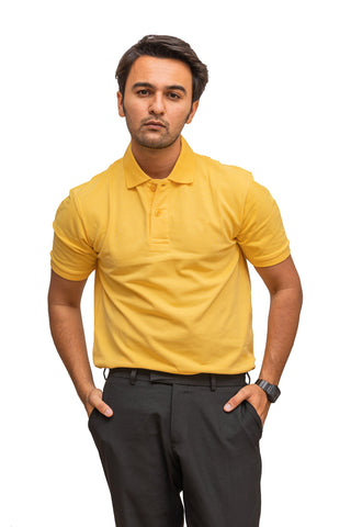 Men's Golden Yellow Polo T-shirt 001