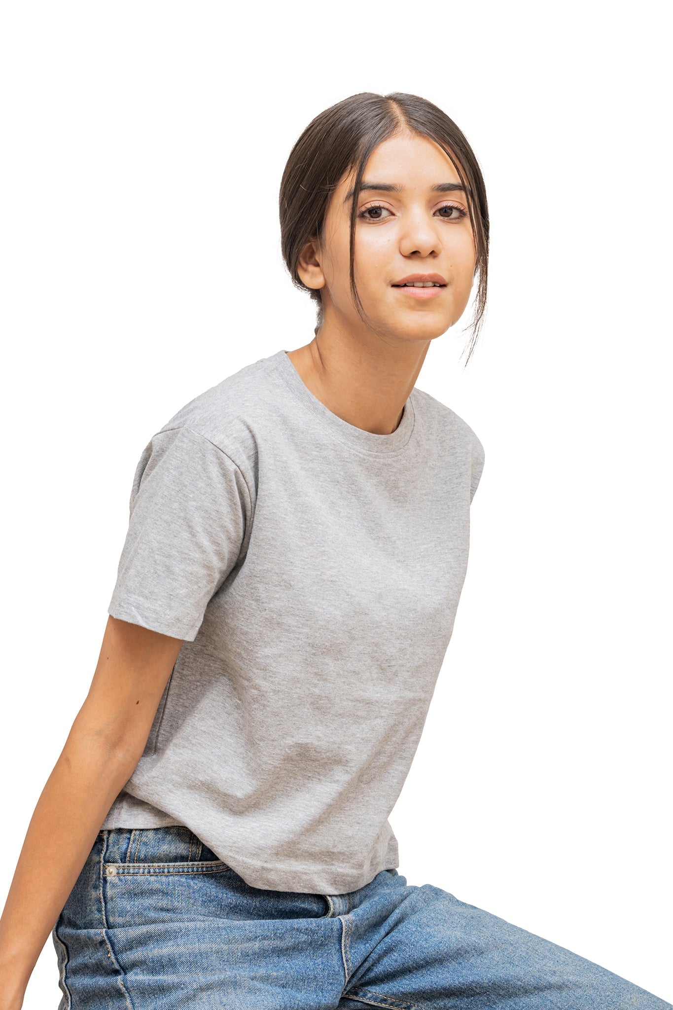 Women's Grey Heather Mist Crop Top 002