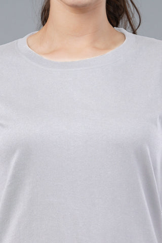 Women's Grey Heather Mist Long Top 002