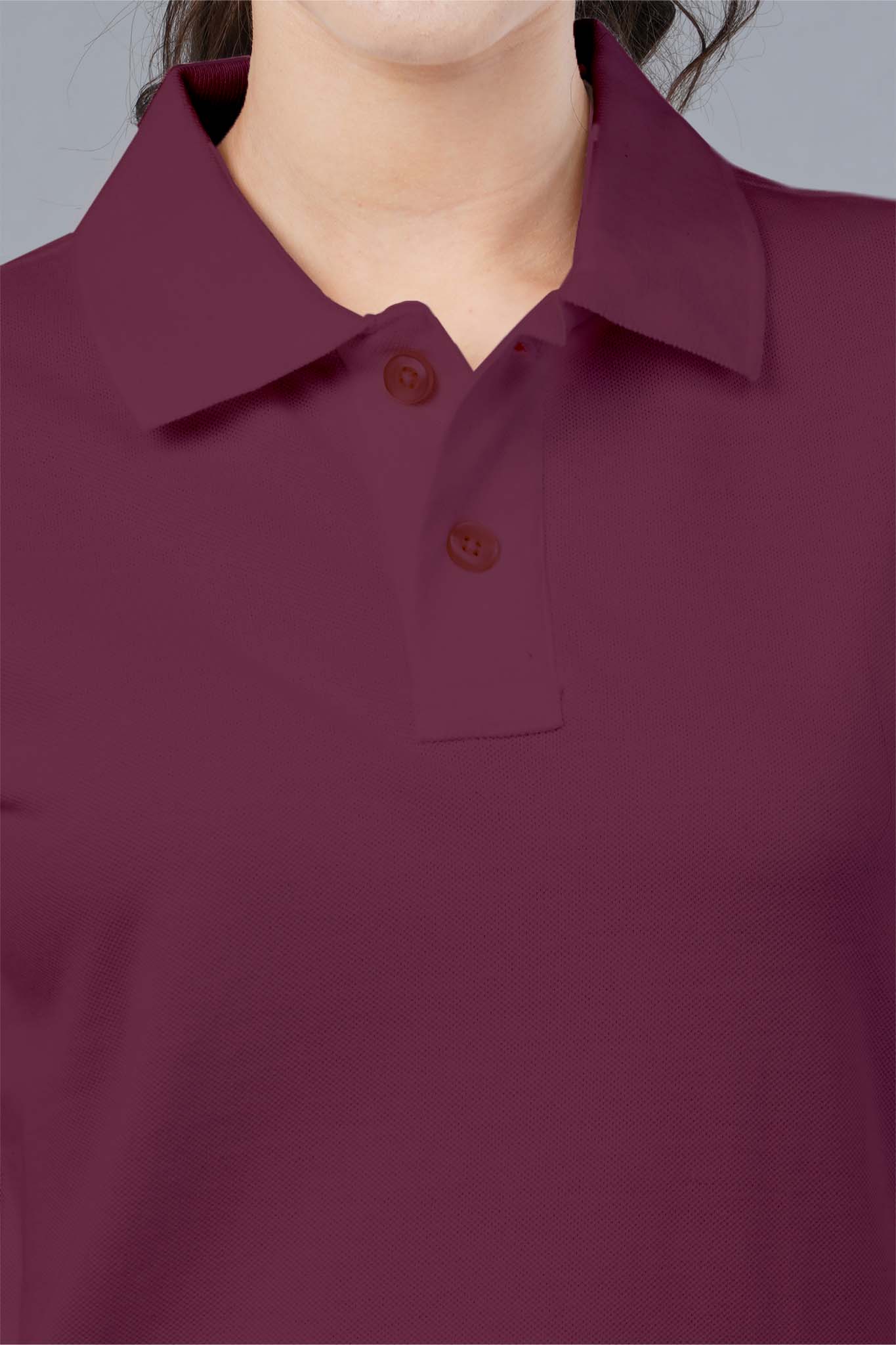 Women's Maroon Wine Polo T-shirt 004