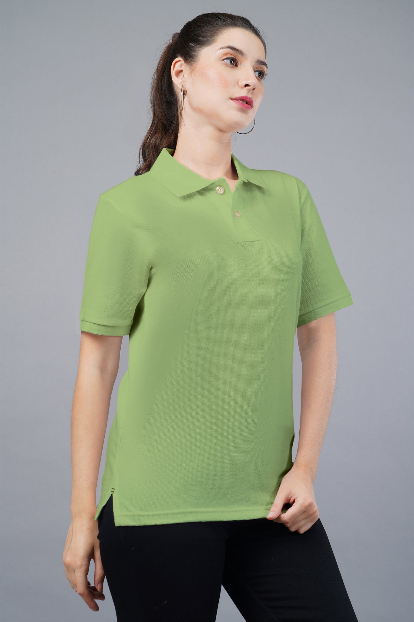 Women's Moss Green Polo T-shirt 006