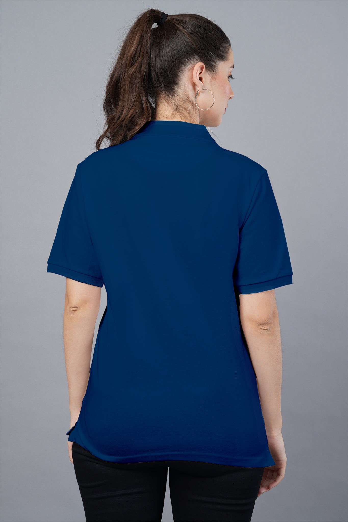 Women's Dark Navy Blue Polo T-shirt 003