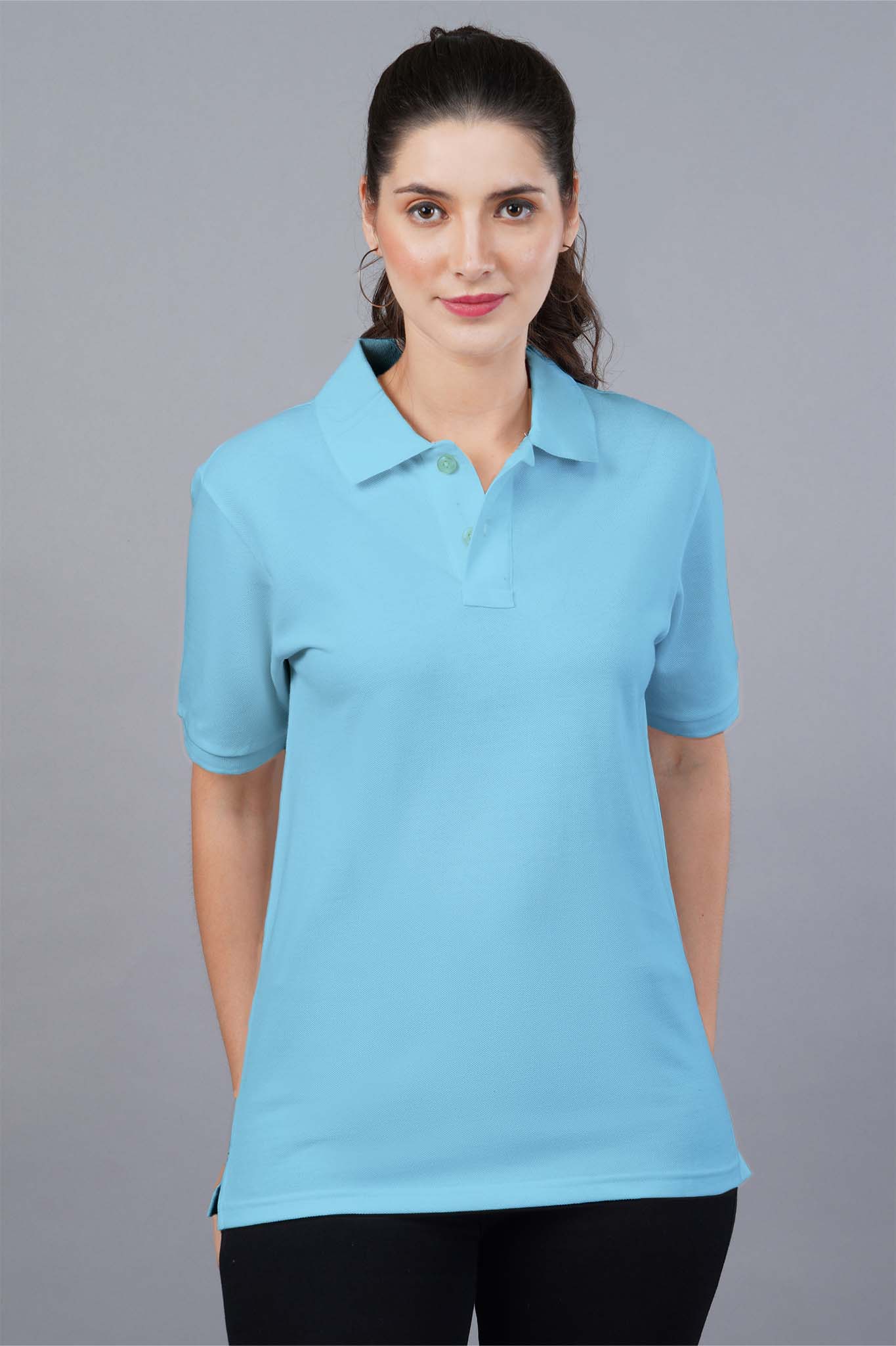 Women's Ocean Blue Serenity Polo T-shirt 002