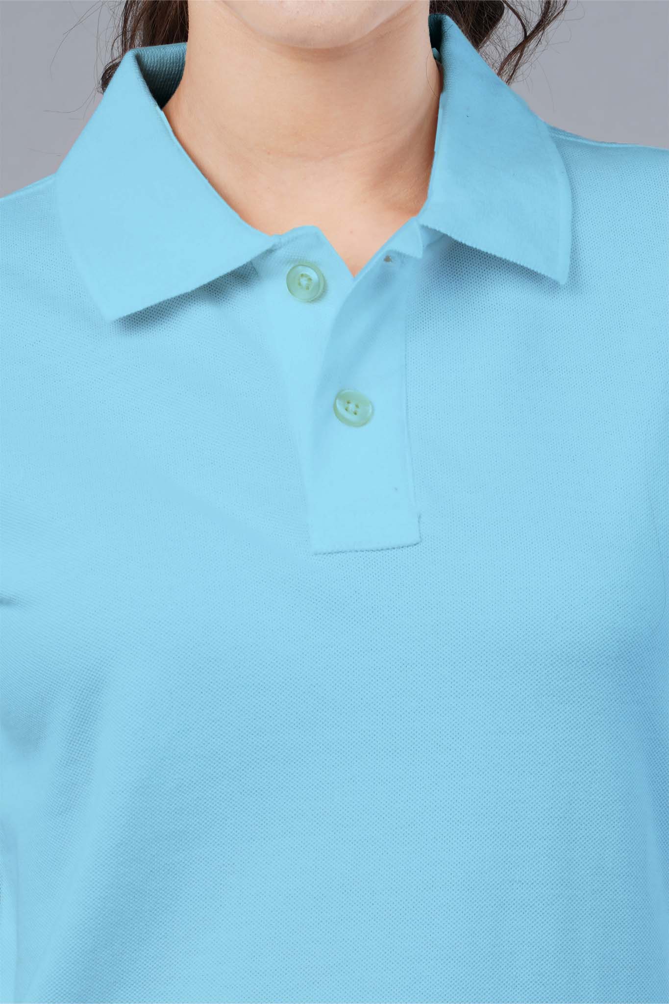 Women's Ocean Blue Serenity Polo T-shirt 004