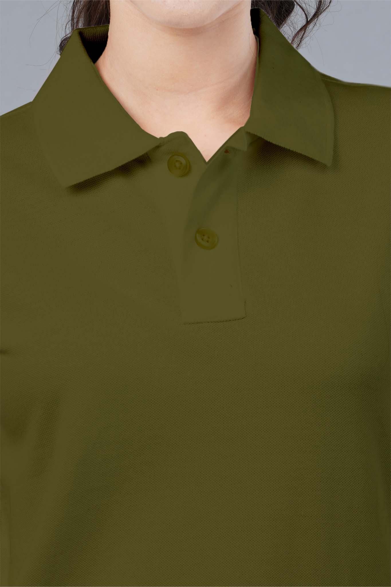 Women's Olive Green Polo T-shirt 004