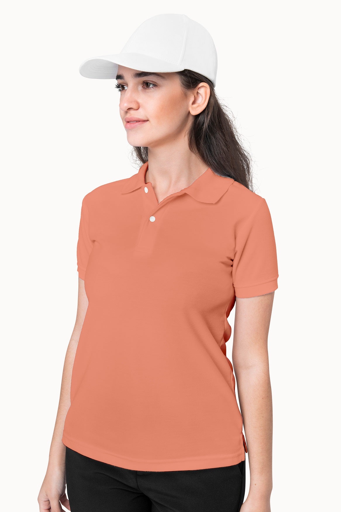 Women's Peach Sunset Polo T-shirt 002