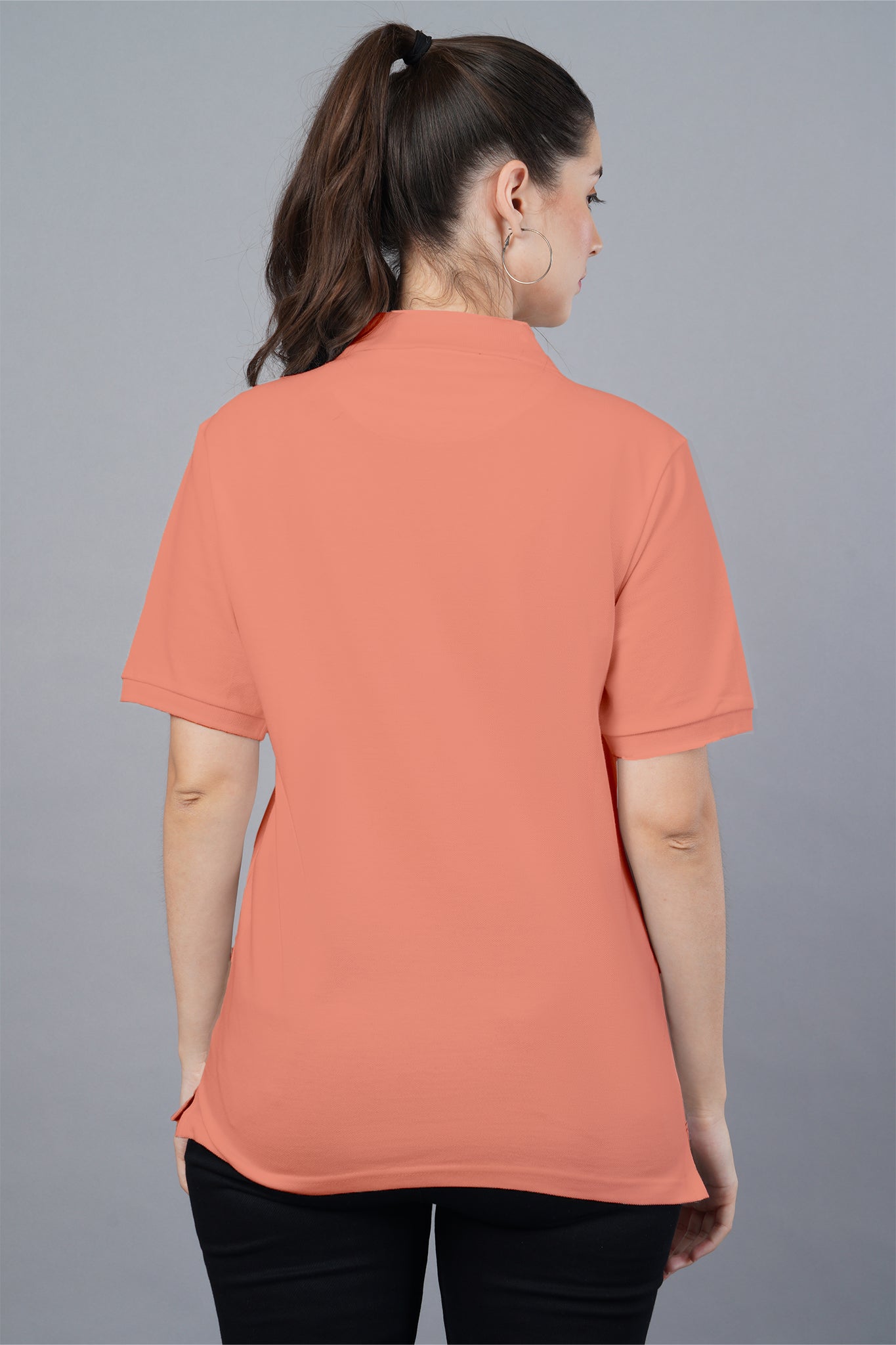 Women's Peach Sunset Polo T-shirt 004