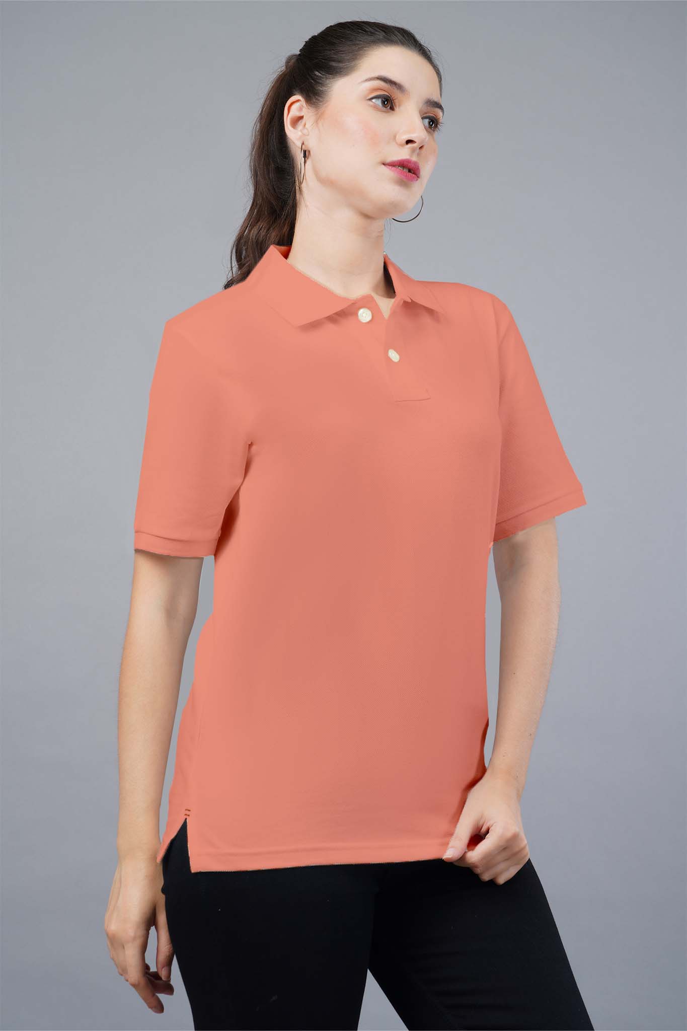 Women's Peach Sunset Polo T-shirt 006