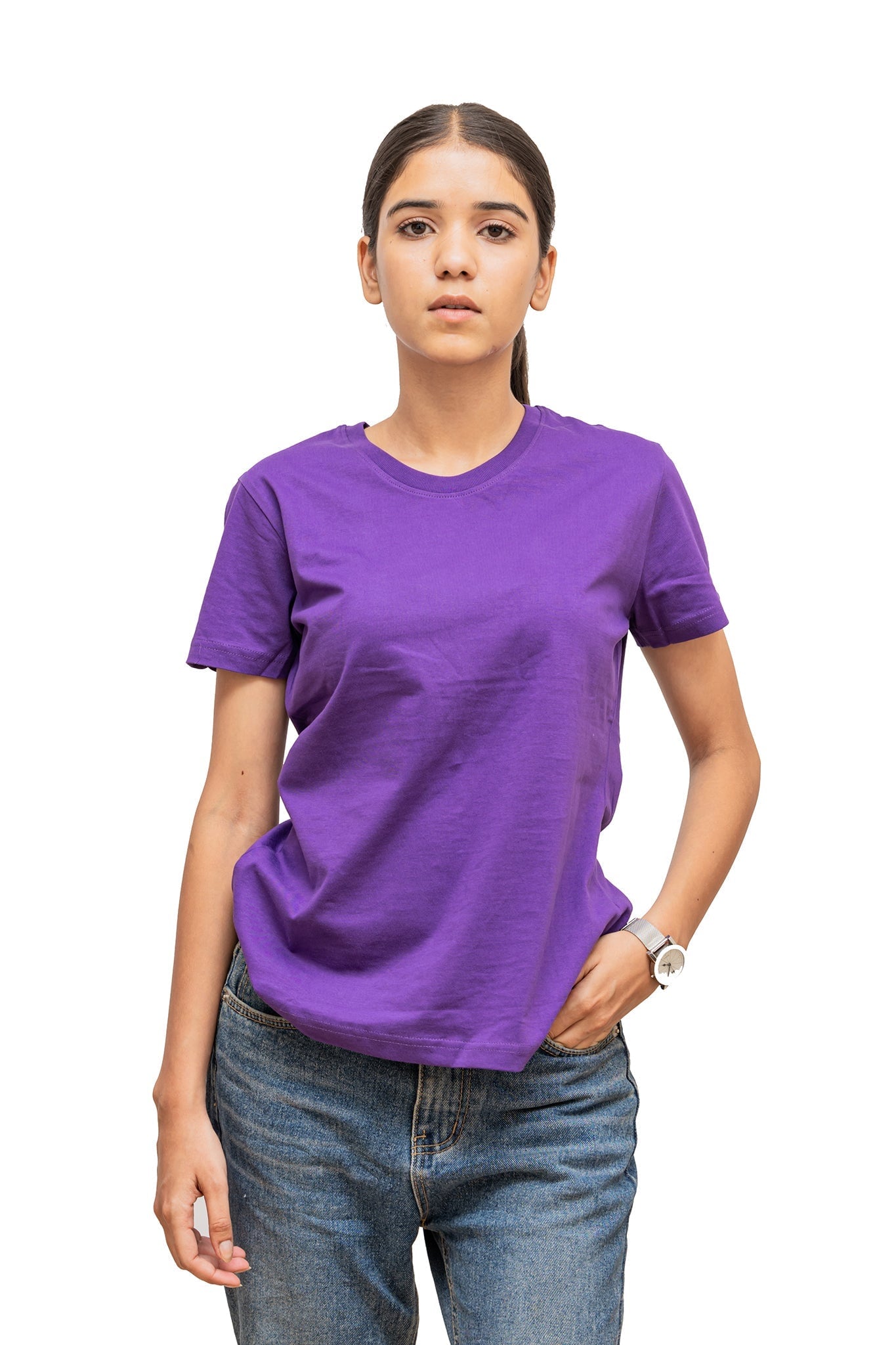 Women's Purple Majesty Plain T-shirt No Other Day 