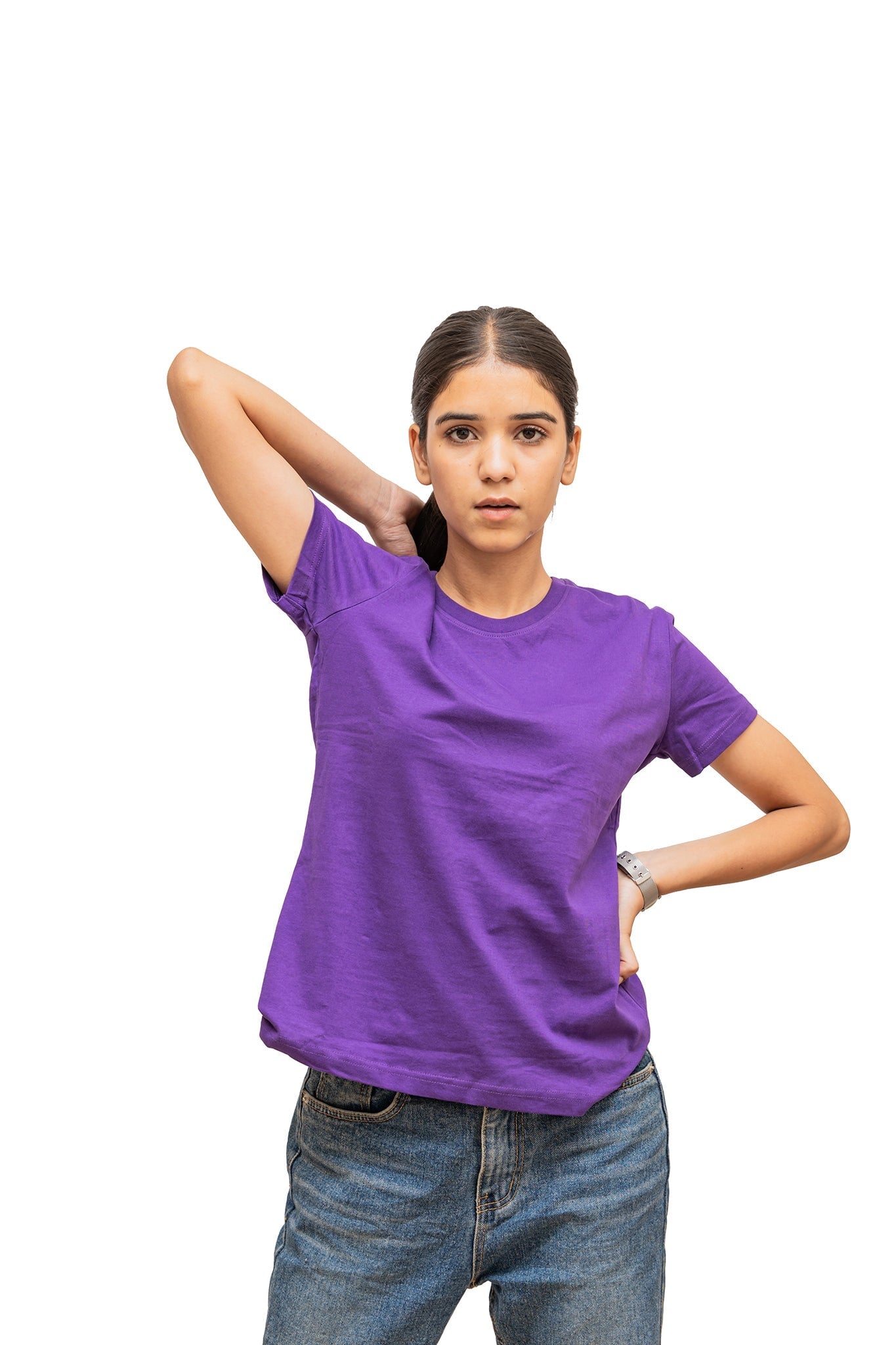 Women's Purple Majesty Plain T-shirt No Other Day 