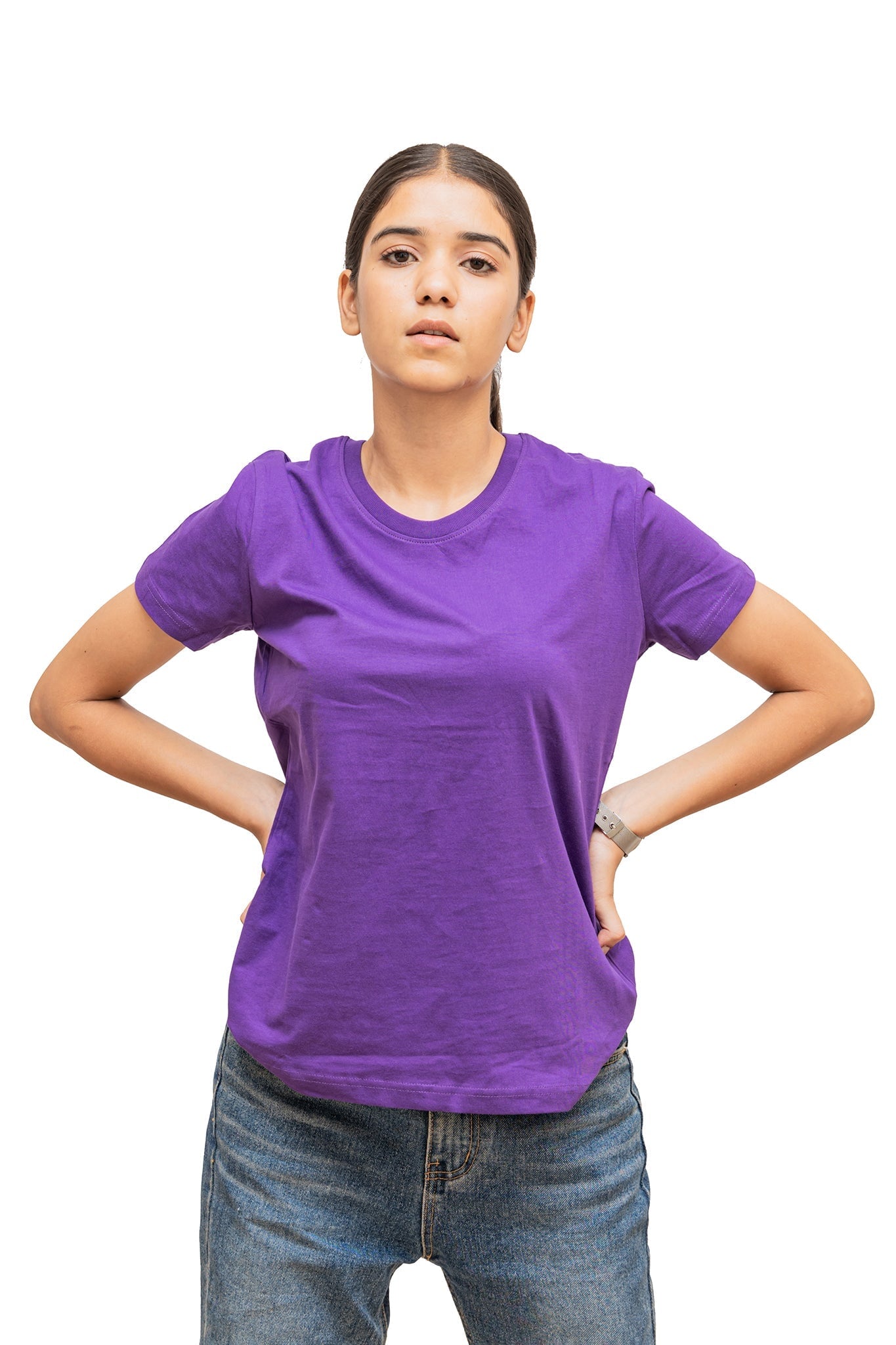 Women's Purple Majesty Plain T-shirt No Other Day 