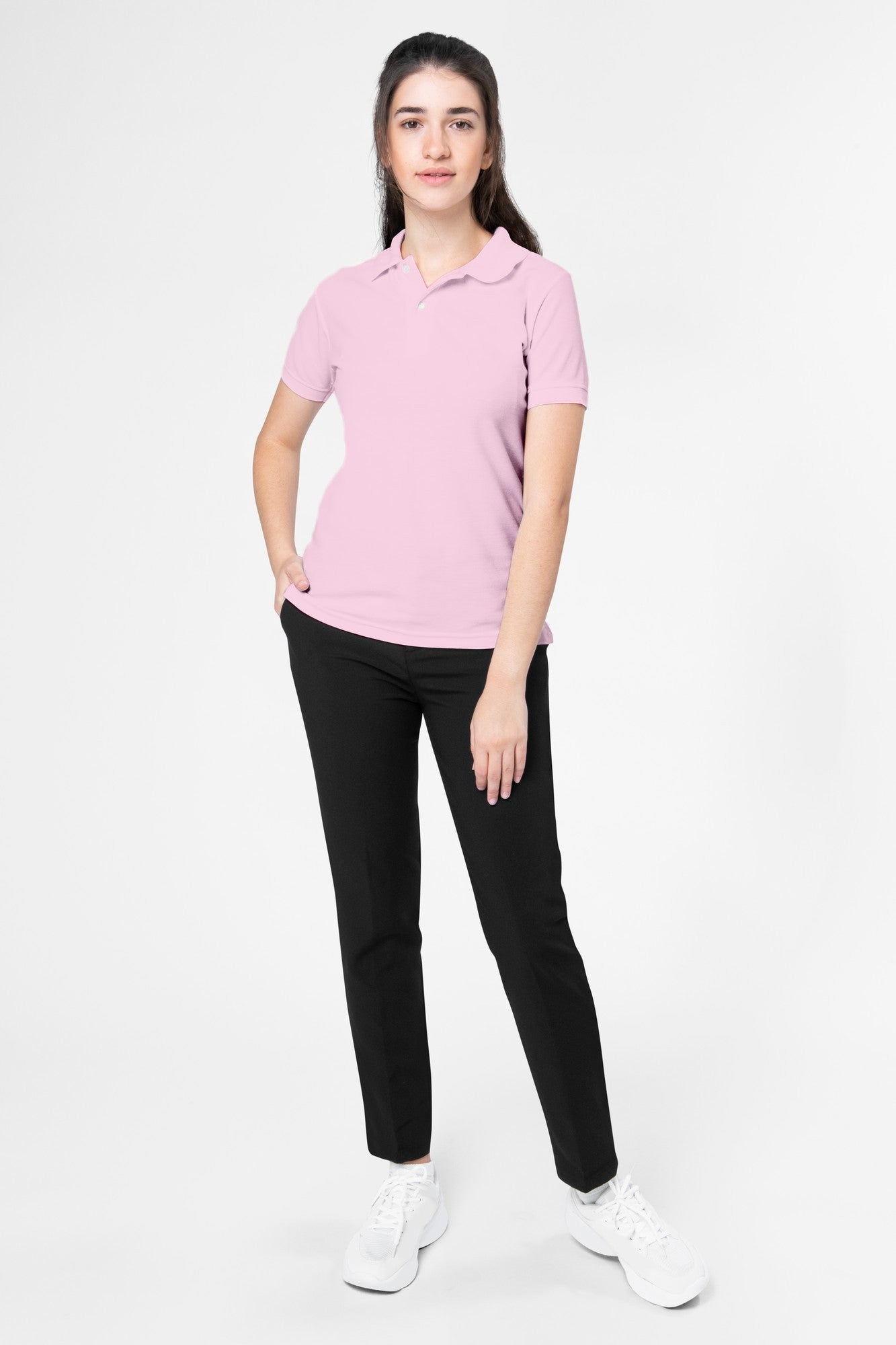 Women's Soft Pink Bliss Polo T-shirt 003