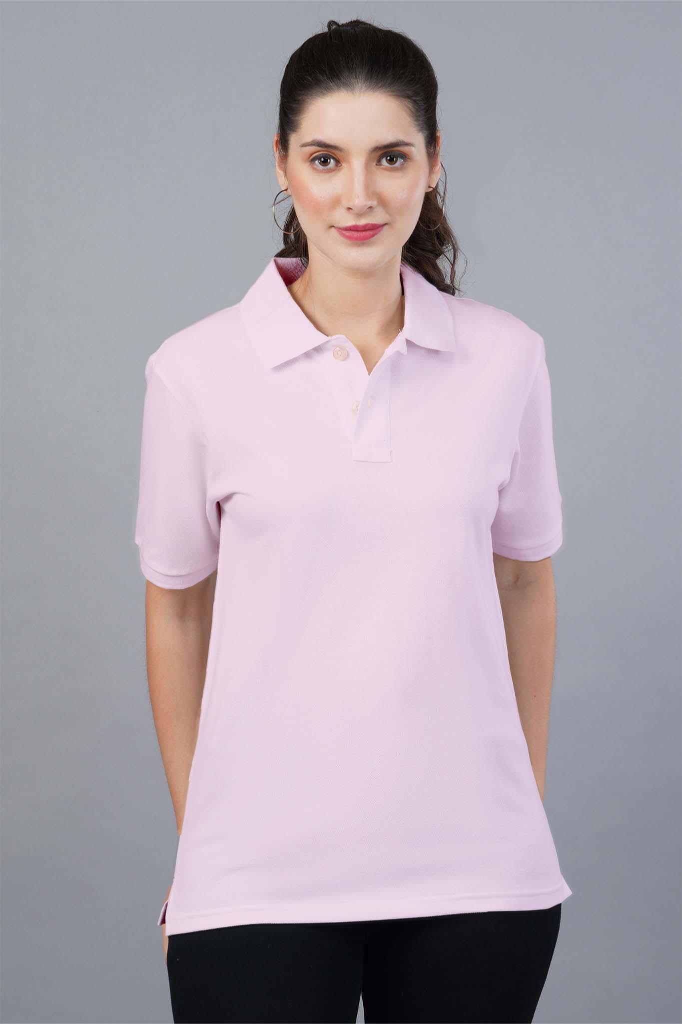 Women's Soft Pink Bliss Polo T-shirt 004