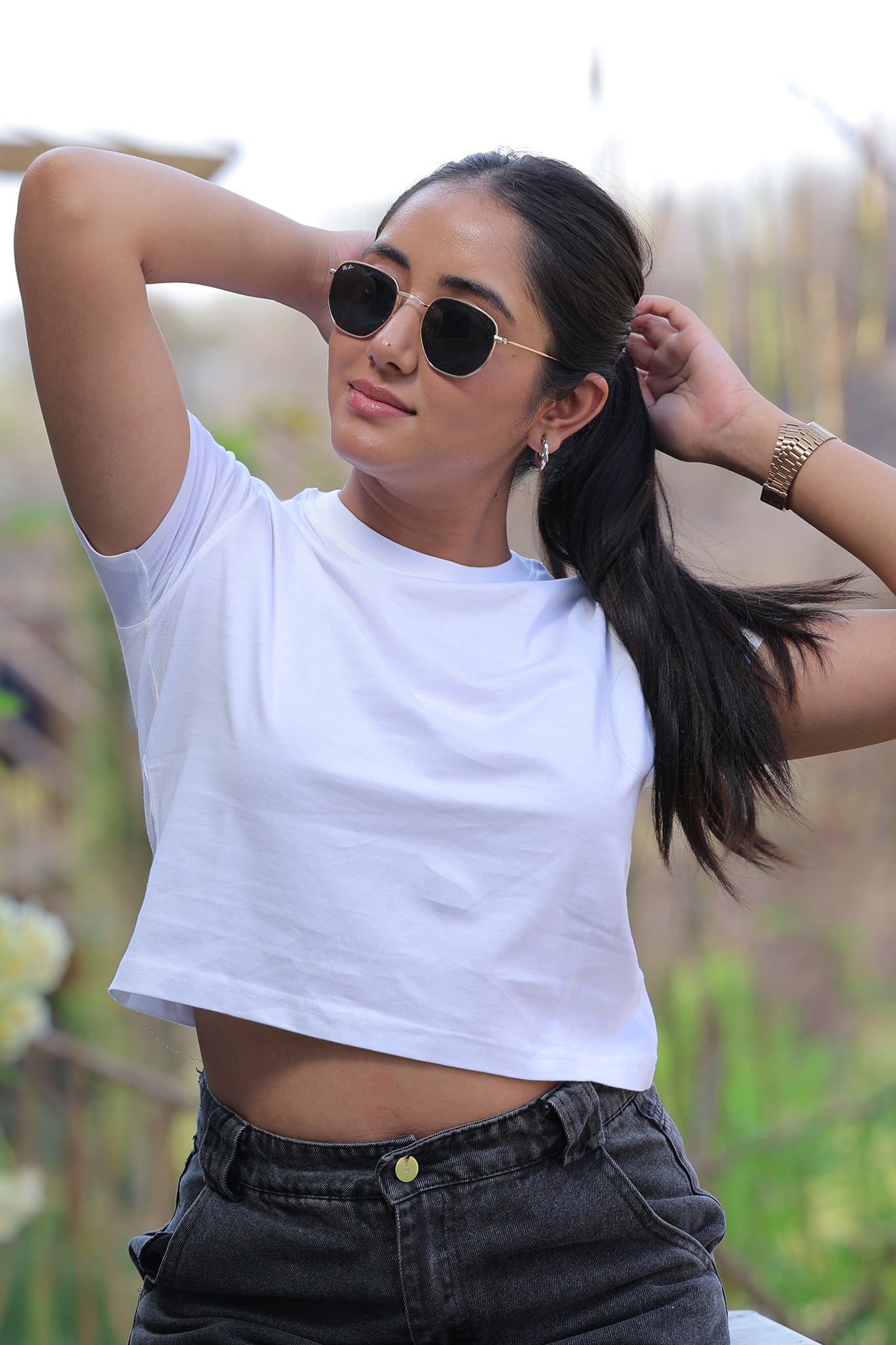 Women's White Elegance Crop Top 007