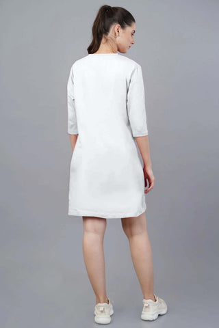 Women's White Elegance Long Top 001