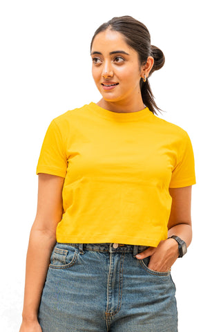 Women's Yellow Sunshine Crop Top 009