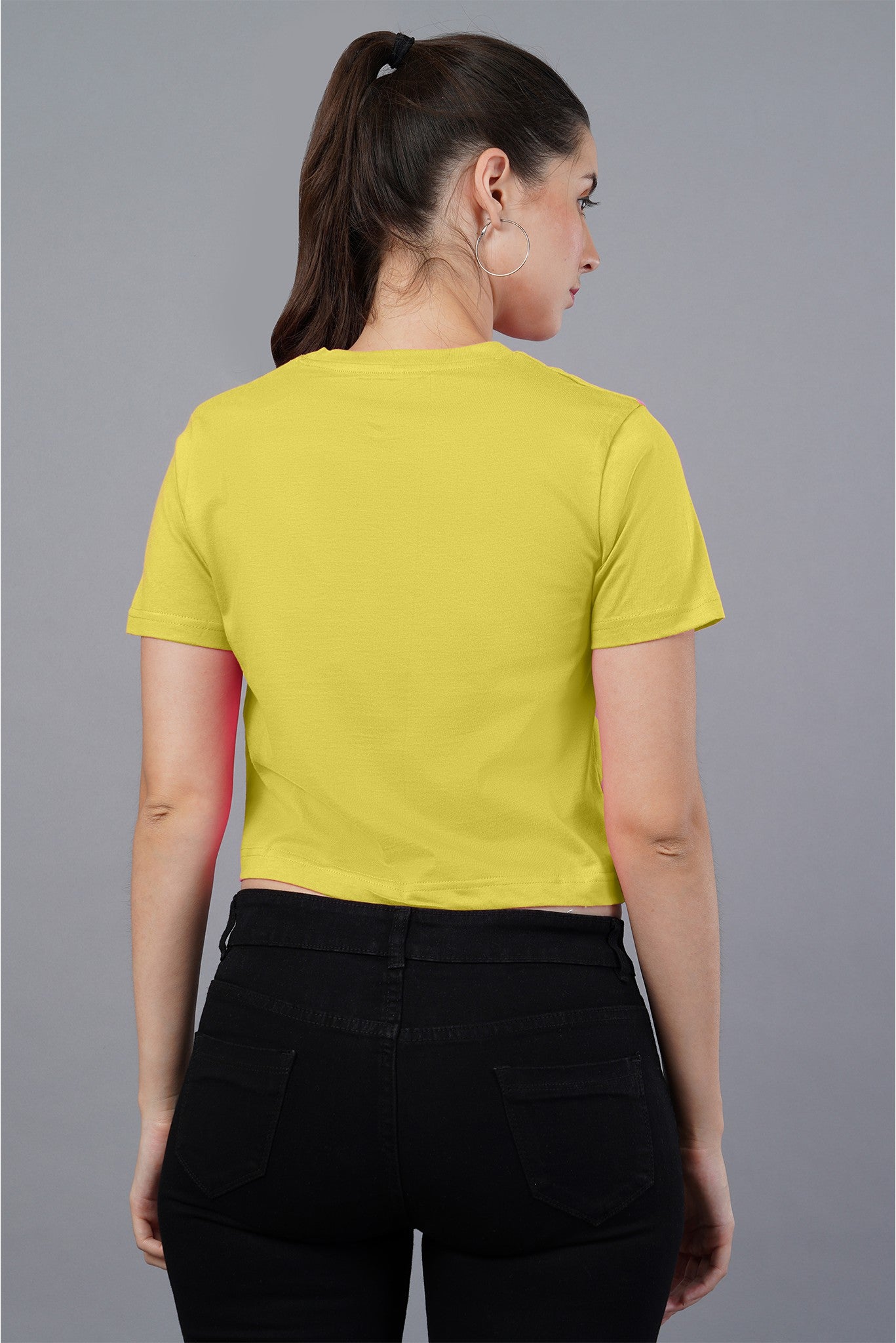 Women's Yellow Sunshine Knot Crop Top 005